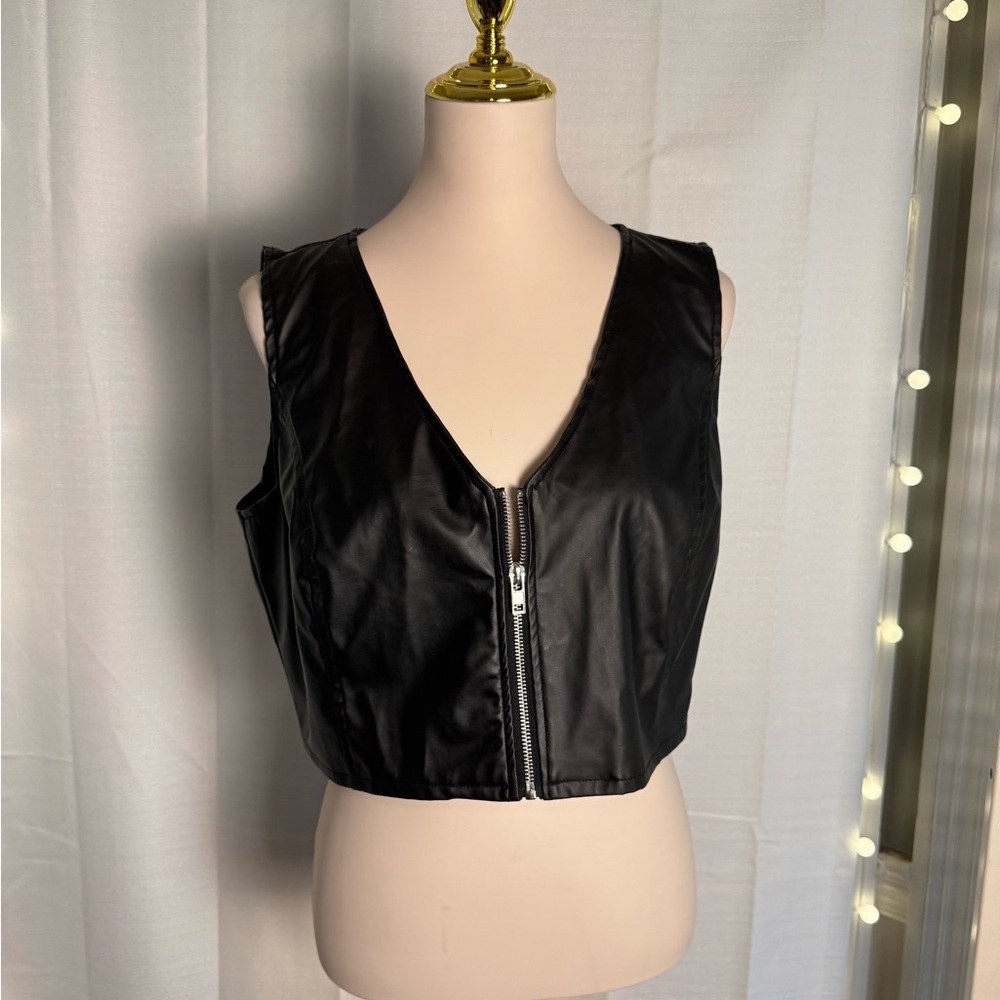 New Look Black Faux Leather Vest